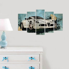 Wallity Pintura decorativa de MDF 5 piezas Multicolor 5PMX-009